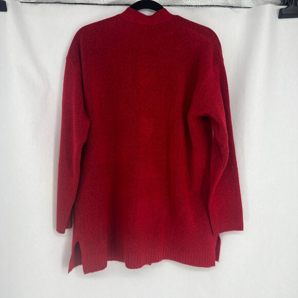 Talbots Red Alpaca Wool Blend Jeweled Buttons Cardigan Sweater Pockets - Picture 8 of 12